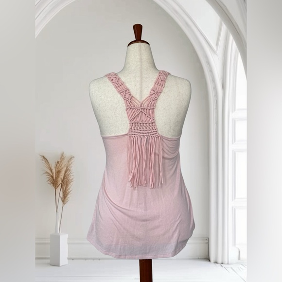 American Eagle Crochet Neck Tank Top with Fringe Details in the back - Picture 3 of 4